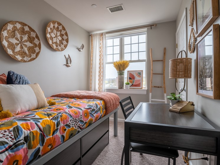 Example Bedroom at Spinner Place's Winooski, VT Apartments